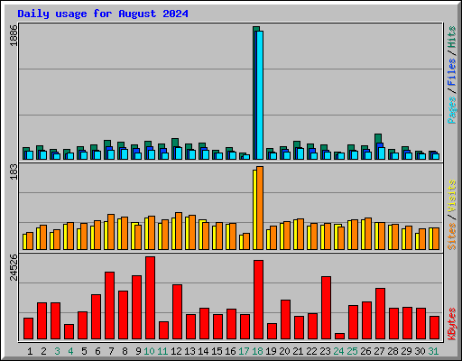Daily usage for August 2024