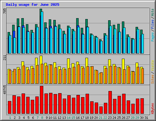 Daily usage for June 2025