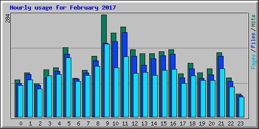 Hourly usage for February 2017