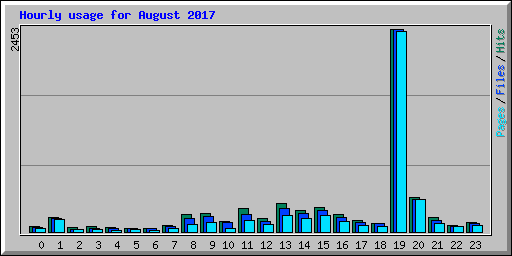 Hourly usage for August 2017