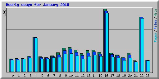 Hourly usage for January 2018