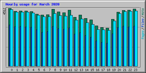 Hourly usage for March 2020